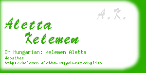 aletta kelemen business card